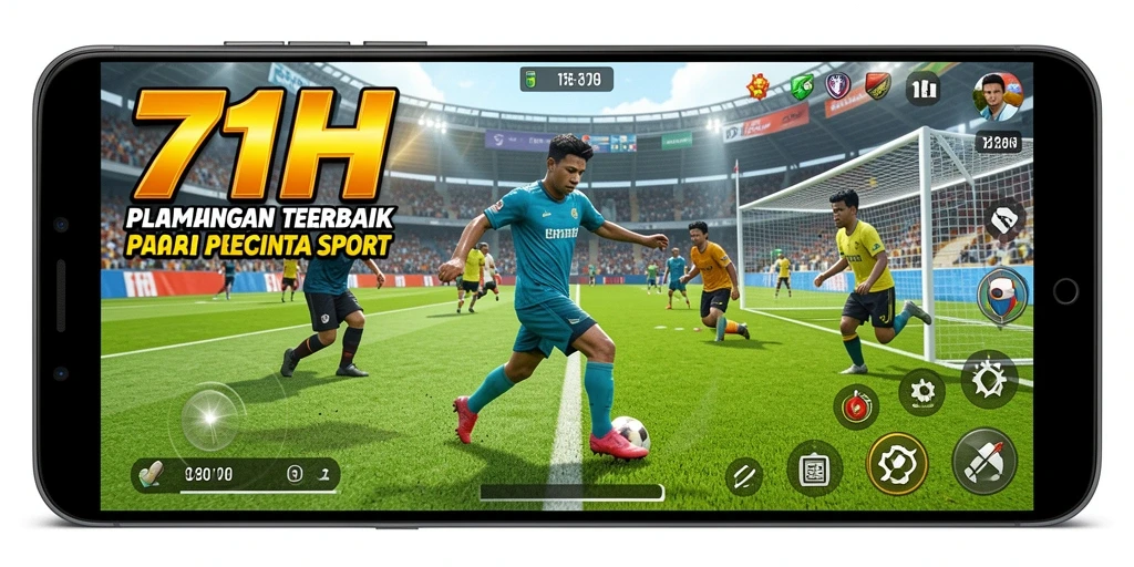Tampilan gameplay 71H yang menampilkan aksi olahraga mendebarkan.