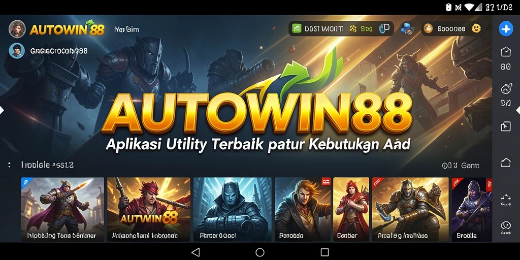 Tangkapan layar utama AUTOWIN88 menunjukkan antarmuka yang sederhana dan fitur-fitur yang mudah dijangkau.