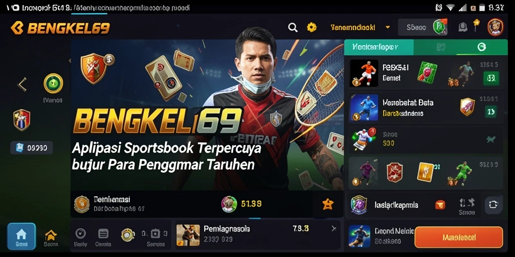 Tampilan antarmuka BENGKEL69 yang menarik dan informatif.