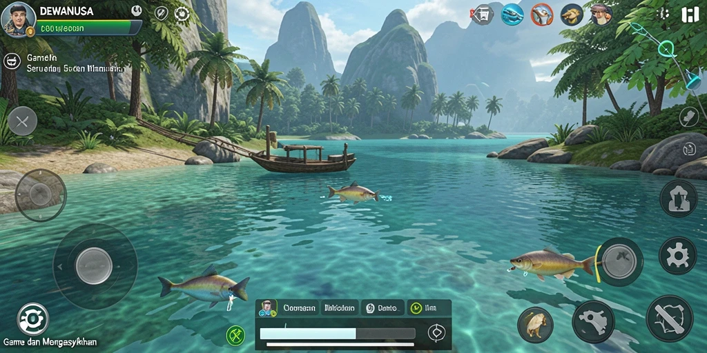 Gameplay memancing yang seru dan menantang di DEWANUSA.