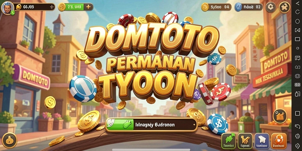 Screenshot gameplay DOMTOTO yang menampilkan aktivitas bisnis yang seru.