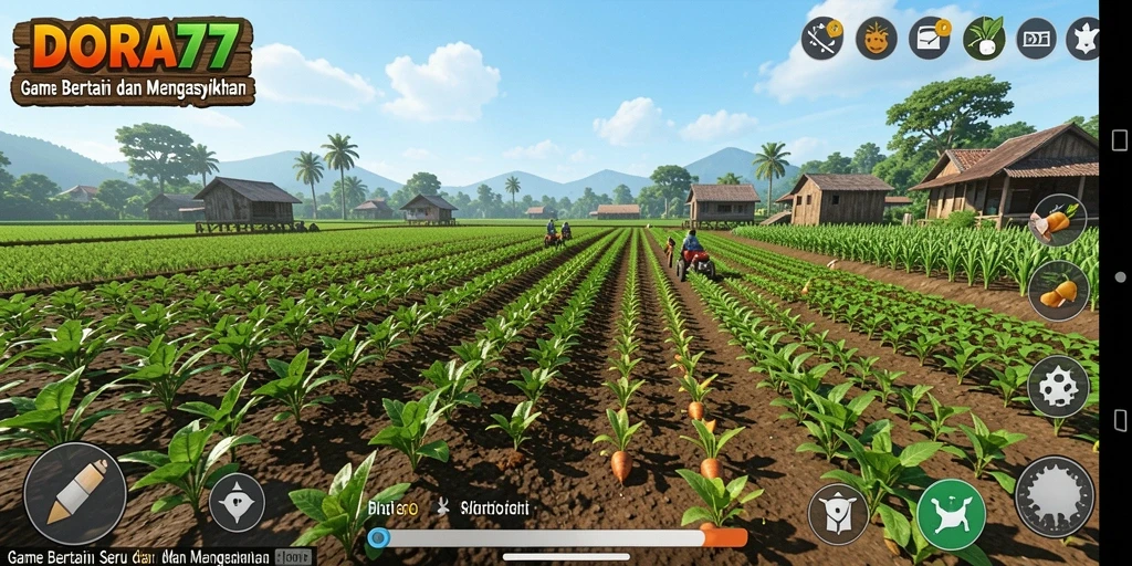 Tampilan screenshot DORA77 dengan gameplay bertani yang menarik.