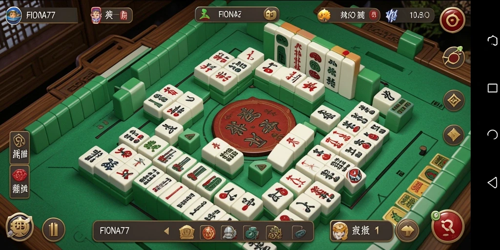 Screenshot gameplay FIONA77 yang menampilkan papan Mahjong yang menarik.