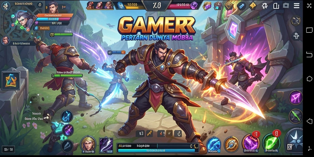 Gameplay seru di GAMERP dengan strategi tim dan pertarungan karakter.
