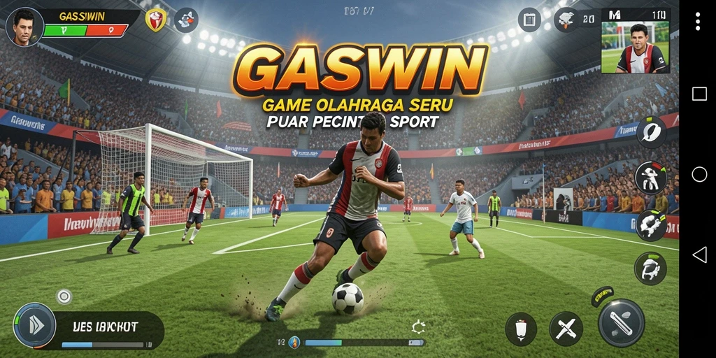 Tampilan gameplay GASWIN yang menegangkan dan penuh aksi olahraga.