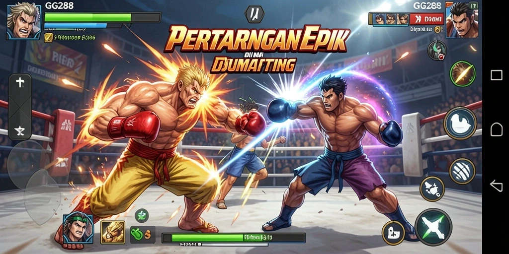 Gameplay GG288 menampilkan pertarungan intens yang seru.