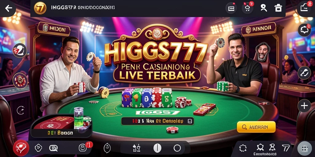 Tampilan gameplay menarik dalam HIGGS777 dengan dealer langsung.