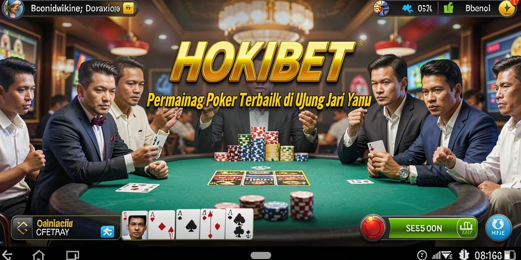 Tampilan menarik dari gameplay poker di HOKIBET yang seru.