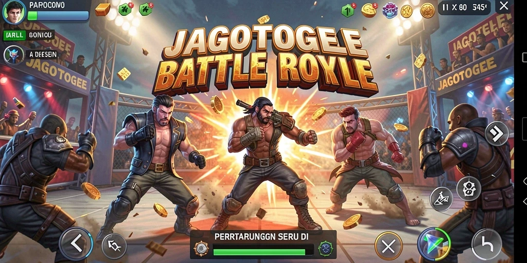 Gameplay Battle Royale JAGOTOGEL yang mendebarkan dan penuh aksi.