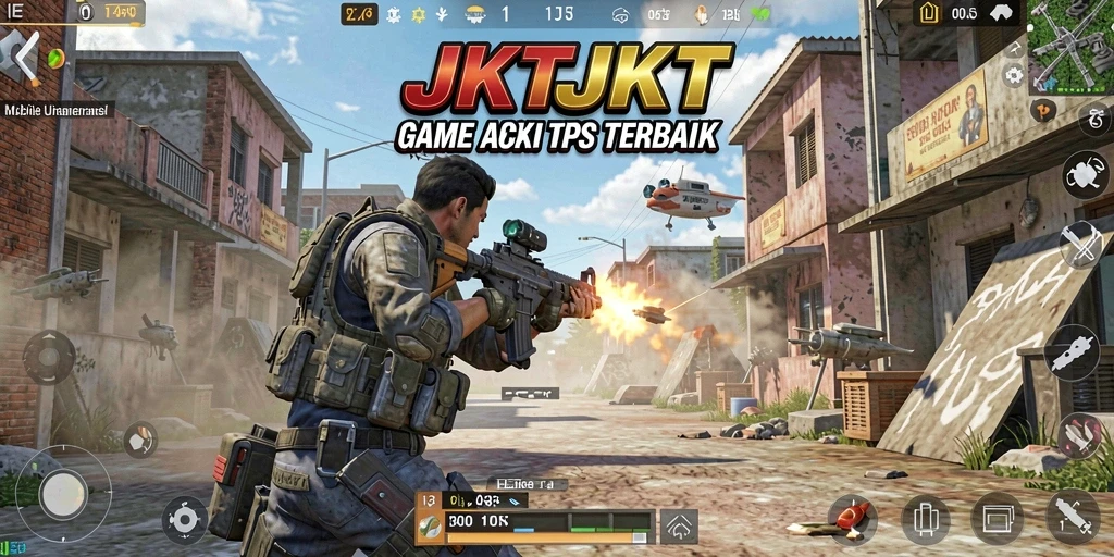 Screenshot menunjukkan aksi seru dalam game TPS JKTJKT.