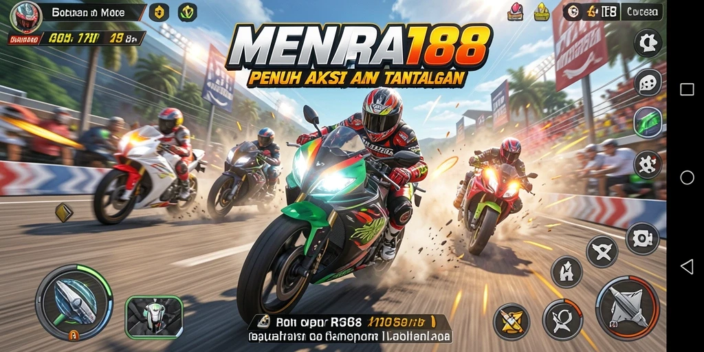 Gameplay MENARA188 yang mendebarkan dalam balapan motor.