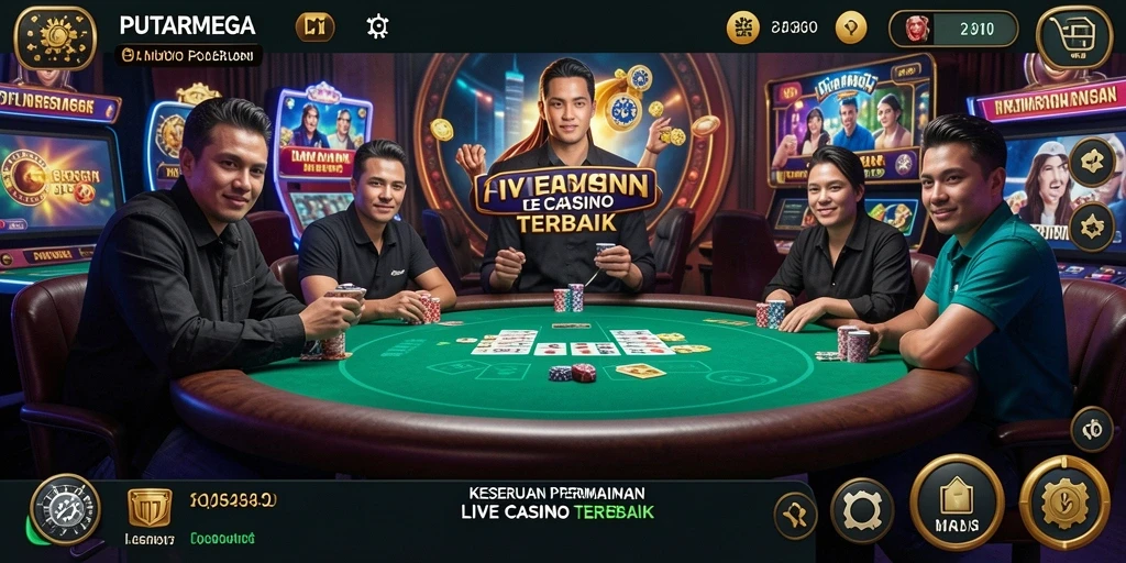 Tampilan gameplay PUTARMEGA yang menarik dan interaktif di Live Casino.