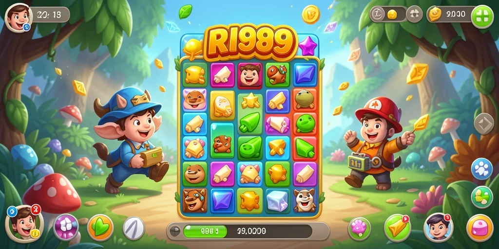 Tampilan gameplay RI889 yang seru dalam kategori Match-3.