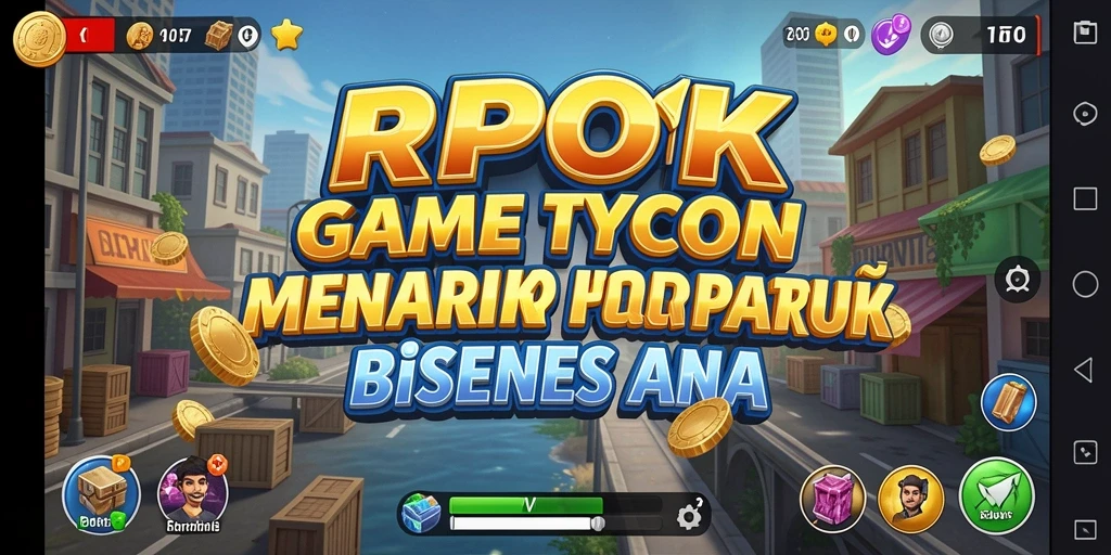 Tangkapan layar utama RPOK menampilkan interaksi gameplay Tycoon yang dinamis.