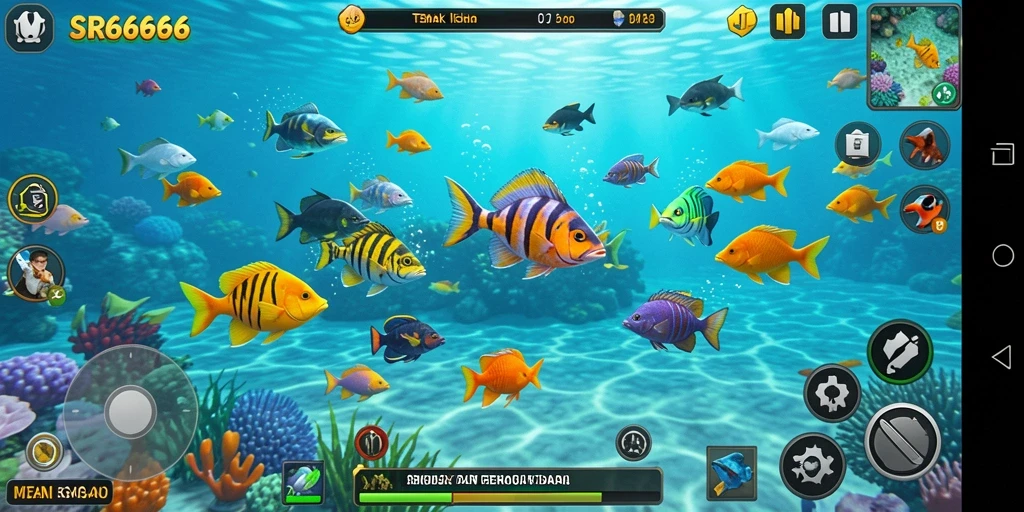 Tampilan gameplay menembak ikan yang mendebarkan di SR6666.